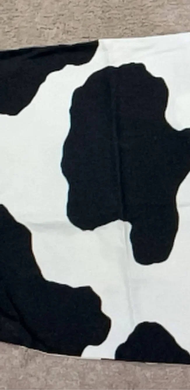 Black & White Cow Print Cotton Pillow Cover 20 in